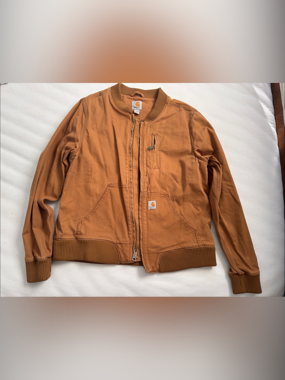 Carhartt Copper/Tan Bomber-Style Work Jacket